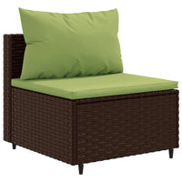 Thumbnail for 4-tlg. Garten-Lounge-Set mit Kissen Braun Poly Rattan