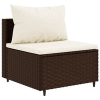 Thumbnail for 5-tlg. Garten-Lounge-Set mit Kissen Braun Poly Rattan