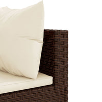 Thumbnail for 5-tlg. Garten-Lounge-Set mit Kissen Braun Poly Rattan