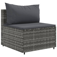 Thumbnail for 5-tlg. Garten-Lounge-Set mit Kissen Grau Poly Rattan