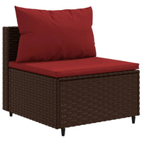 Thumbnail for 5-tlg. Garten-Lounge-Set mit Kissen Braun Poly Rattan