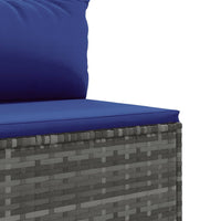 Thumbnail for 5-tlg. Garten-Lounge-Set mit Kissen Grau Poly Rattan
