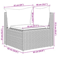 Thumbnail for 5-tlg. Garten-Lounge-Set mit Kissen Schwarz Poly Rattan