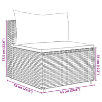 Thumbnail for 5-tlg. Garten-Lounge-Set mit Kissen Schwarz Poly Rattan
