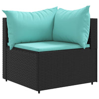 Thumbnail for 5-tlg. Garten-Lounge-Set mit Kissen Schwarz Poly Rattan