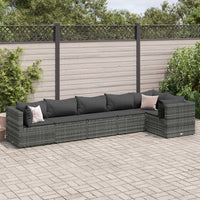 Thumbnail for 6-tlg. Garten-Lounge-Set mit Kissen Grau Poly Rattan