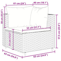 Thumbnail for 6-tlg. Garten-Lounge-Set mit Kissen Schwarz Poly Rattan