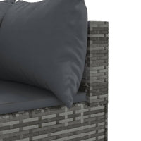 Thumbnail for 6-tlg. Garten-Lounge-Set mit Kissen Grau Poly Rattan
