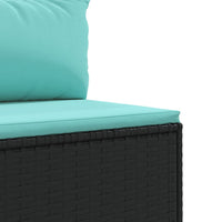 Thumbnail for 6-tlg. Garten-Lounge-Set mit Kissen Schwarz Poly Rattan