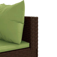 Thumbnail for 6-tlg. Garten-Lounge-Set mit Kissen Braun Poly Rattan