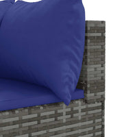 Thumbnail for 6-tlg. Garten-Lounge-Set mit Kissen Grau Poly Rattan