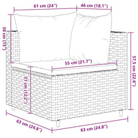 Thumbnail for 6-tlg. Garten-Lounge-Set mit Kissen Grau Poly Rattan