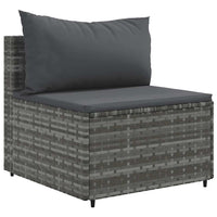 Thumbnail for 7-tlg. Garten-Lounge-Set mit Kissen Grau Poly Rattan