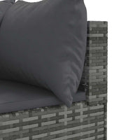 Thumbnail for 7-tlg. Garten-Lounge-Set mit Kissen Grau Poly Rattan
