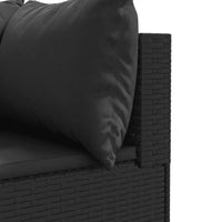 Thumbnail for 7-tlg. Garten-Lounge-Set mit Kissen Schwarz Poly Rattan