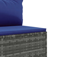 Thumbnail for 7-tlg. Garten-Lounge-Set mit Kissen Grau Poly Rattan