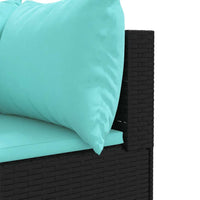 Thumbnail for 5-tlg. Garten-Lounge-Set mit Kissen Schwarz Poly Rattan