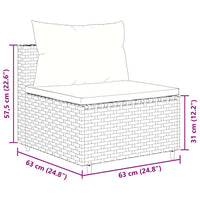 Thumbnail for 5-tlg. Garten-Lounge-Set mit Kissen Grau Poly Rattan
