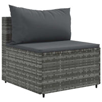 Thumbnail for 6-tlg. Garten-Lounge-Set mit Kissen Grau Poly Rattan