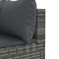 Thumbnail for 6-tlg. Garten-Lounge-Set mit Kissen Grau Poly Rattan
