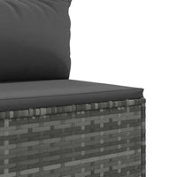 Thumbnail for 6-tlg. Garten-Lounge-Set mit Kissen Grau Poly Rattan