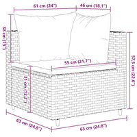 Thumbnail for 6-tlg. Garten-Lounge-Set mit Kissen Braun Poly Rattan