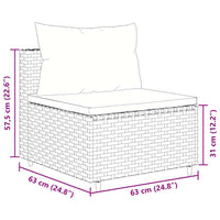 Thumbnail for 8-tlg. Garten-Lounge-Set mit Kissen Braun Poly Rattan