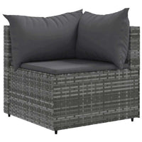 Thumbnail for 8-tlg. Garten-Lounge-Set mit Kissen Grau Poly Rattan