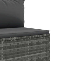 Thumbnail for 8-tlg. Garten-Lounge-Set mit Kissen Grau Poly Rattan