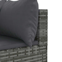 Thumbnail for 8-tlg. Garten-Lounge-Set mit Kissen Grau Poly Rattan