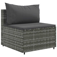 Thumbnail for 9-tlg. Garten-Lounge-Set mit Kissen Grau Poly Rattan