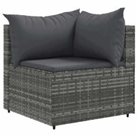 Thumbnail for 6-tlg. Garten-Lounge-Set mit Kissen Grau Poly Rattan