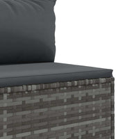 Thumbnail for 6-tlg. Garten-Lounge-Set mit Kissen Grau Poly Rattan