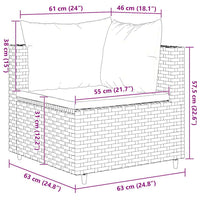 Thumbnail for 6-tlg. Garten-Lounge-Set mit Kissen Grau Poly Rattan