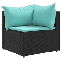 Thumbnail for 7-tlg. Garten-Lounge-Set mit Kissen Schwarz Poly Rattan