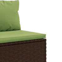 Thumbnail for 7-tlg. Garten-Lounge-Set mit Kissen Braun Poly Rattan