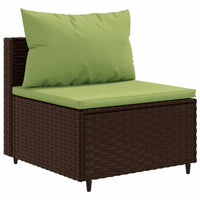 Thumbnail for 6-tlg. Garten-Lounge-Set mit Kissen Braun Poly Rattan
