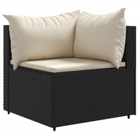 Thumbnail for 9-tlg. Garten-Lounge-Set mit Kissen Schwarz Poly Rattan