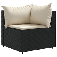 Thumbnail for 10-tlg. Garten-Lounge-Set mit Kissen Schwarz Poly Rattan