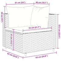 Thumbnail for 10-tlg. Garten-Lounge-Set mit Kissen Schwarz Poly Rattan