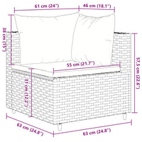 Thumbnail for 10-tlg. Garten-Lounge-Set mit Kissen Braun Poly Rattan