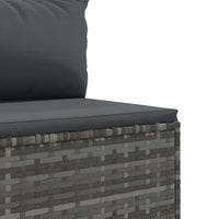 Thumbnail for 10-tlg. Garten-Sofagarnitur mit Kissen Grau Poly Rattan