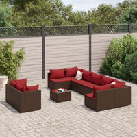 Thumbnail for 10-tlg. Garten-Sofagarnitur mit Kissen Braun Poly Rattan