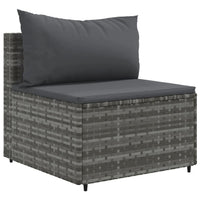 Thumbnail for 10-tlg. Garten-Sofagarnitur mit Kissen Grau Poly Rattan