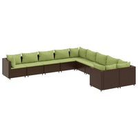 Thumbnail for 10-tlg. Garten-Sofagarnitur mit Kissen Braun Poly Rattan