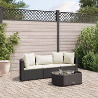 Thumbnail for 4-tlg. Garten-Sofagarnitur mit Kissen Schwarz Poly Rattan