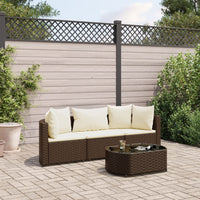 Thumbnail for 4-tlg. Garten-Sofagarnitur mit Kissen Braun Poly Rattan