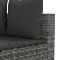 Thumbnail for 4-tlg. Garten-Sofagarnitur mit Kissen Grau Poly Rattan