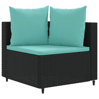 Thumbnail for 4-tlg. Garten-Sofagarnitur mit Kissen Schwarz Poly Rattan