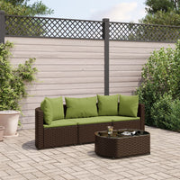 Thumbnail for 4-tlg. Garten-Sofagarnitur mit Kissen Braun Poly Rattan